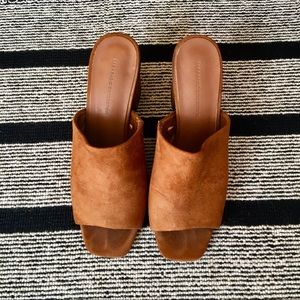 dark tan zara mules